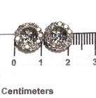 New 14k white gold .88ct SI1 G round diamond Halo stud earring jackets Enhancers — photo 4
