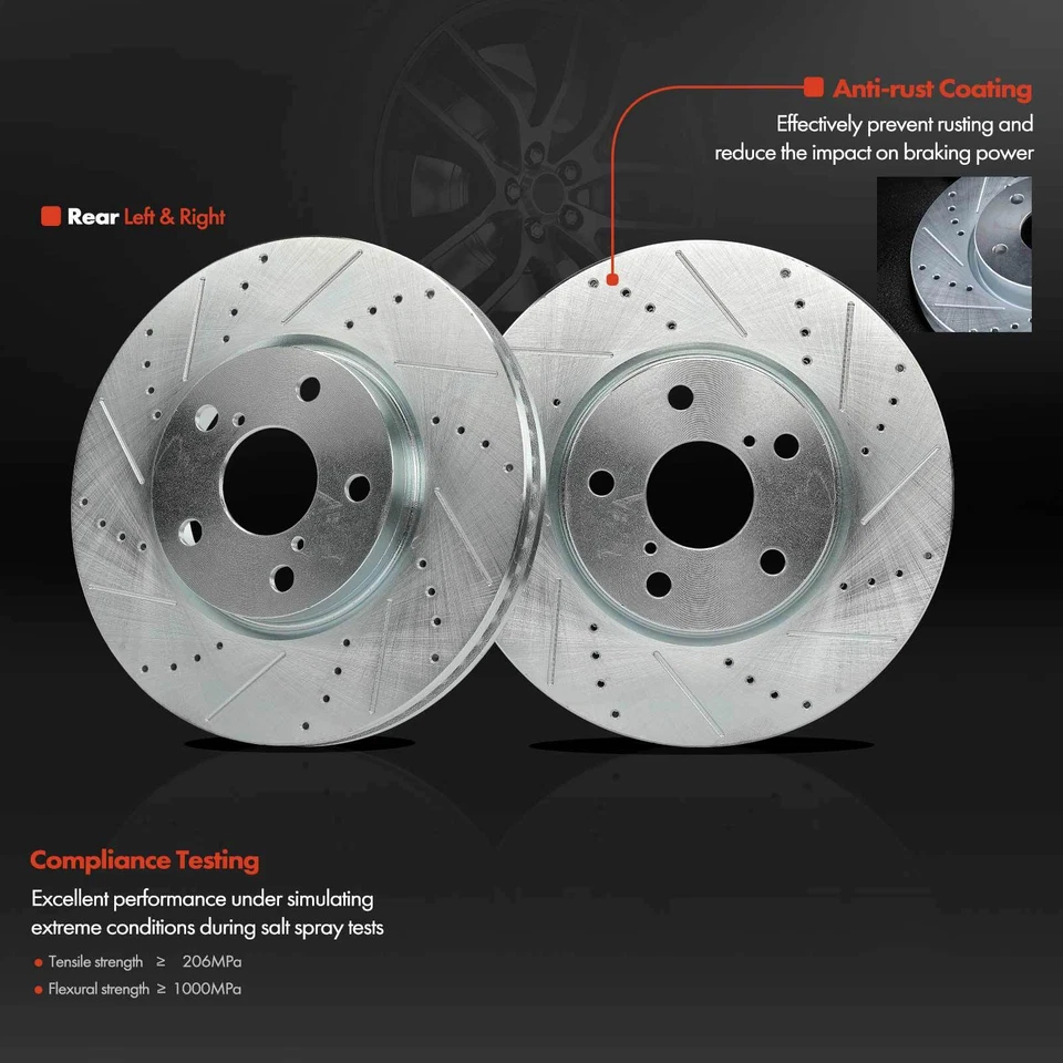 6 piezas rotores de freno delanteros perforados + pastillas de freno de cerámica para Lexus IS250 GS300 Foto 4 de 4