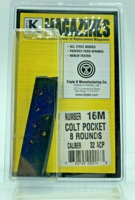 Colt Pocket 1903-1926 8RD 32ACP Gun Magazine Triple K 16M New Mag Clip