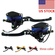 Motorcycle 7/8" CNC Brake Clutch Master Cylinder Levers Hydraulic Reservoir USA