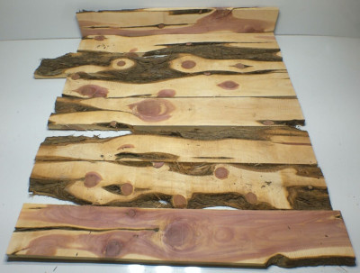 1 AROMATIC RED CEDAR  Lumber Decorative Bark Board 36''L X 5-6''W X1''T SHIPs FREE!