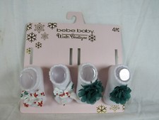 BEBE Baby Winter Boutique 4 piece Sock Set