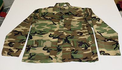 #ad Vtg Kmart Camo Camouflage Woodland Light Weight Hunting Jacket Shirt Size XL $28.97