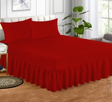 Extra Deep Fitted Valance Sheet Single Double King Super King Size Bed Sheets