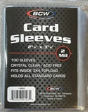 1000 (10 PK) BCW Standard Penny Card Sleeves 1-SSLV .- Free Shipping Always!
