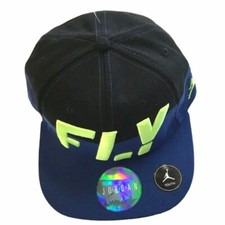 Nike YOUTH Air Jordan FLY Colorblock Jumpman Snapback Cap Hat Black/Blue/Volt