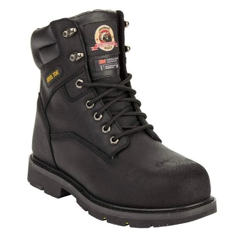 Brahma Iron Tough II Steel Toe Black Work Boots 8" Thinsulate Men's Size 13W - Picture 6 of 6