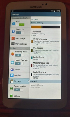 Samsung Galaxy Tab 3 SM-T210 8GB 7 Inch Wi-Fi - White Tablet Android 4.4.2 - Picture 4 of 5