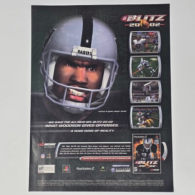 NFL Blitz 2002 PS2 Xbox GameCube GameBoy Advance Print Ad/Poster Promo Art 