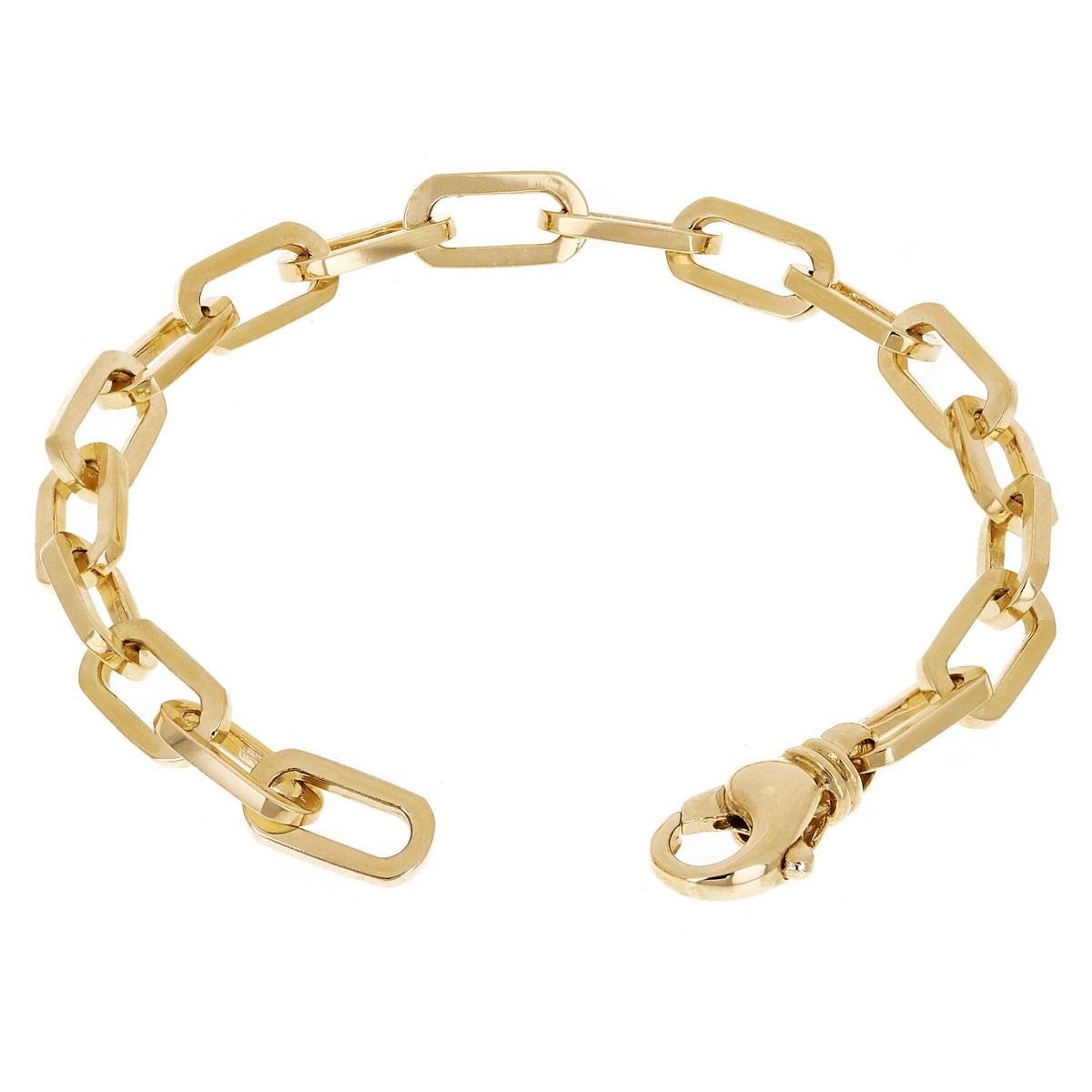 専用　　美品　10k ブレスレット 10k Yellow Gold Solid Handmade Paper Clip Chain Bracelet 8