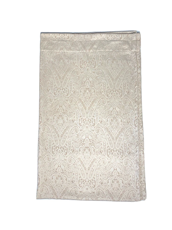 2 Paneles de Cortina Beige Cremoso Texturizados Largo Estampado Jacquard Damasco 84 Foto 3 de 4