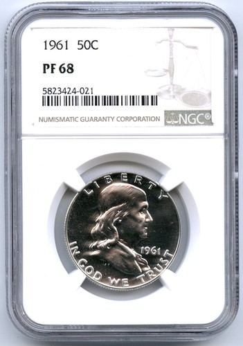 1961 Franklin Half Dollar, NGC PF68 - Picture 3 of 3