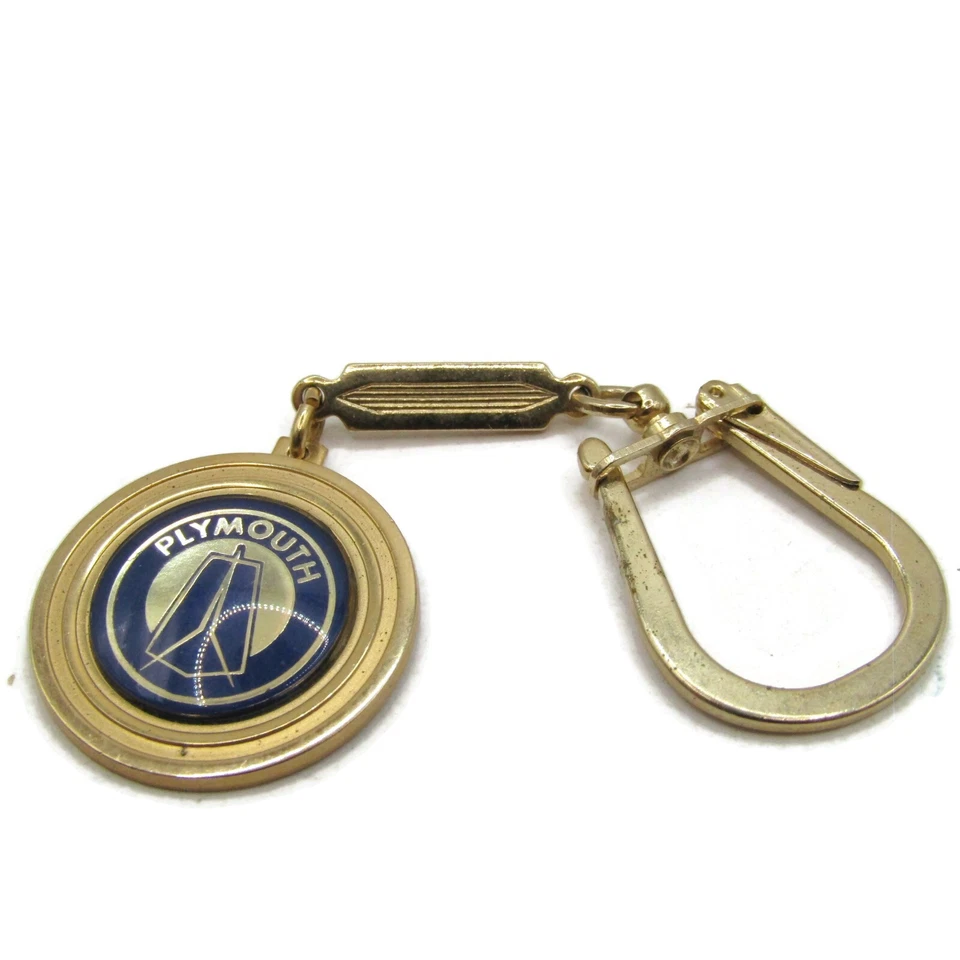 Plymouth Cars Logo Vintage Keychain Auto Collectible Gold Tone by Swank - Image 3 of 4