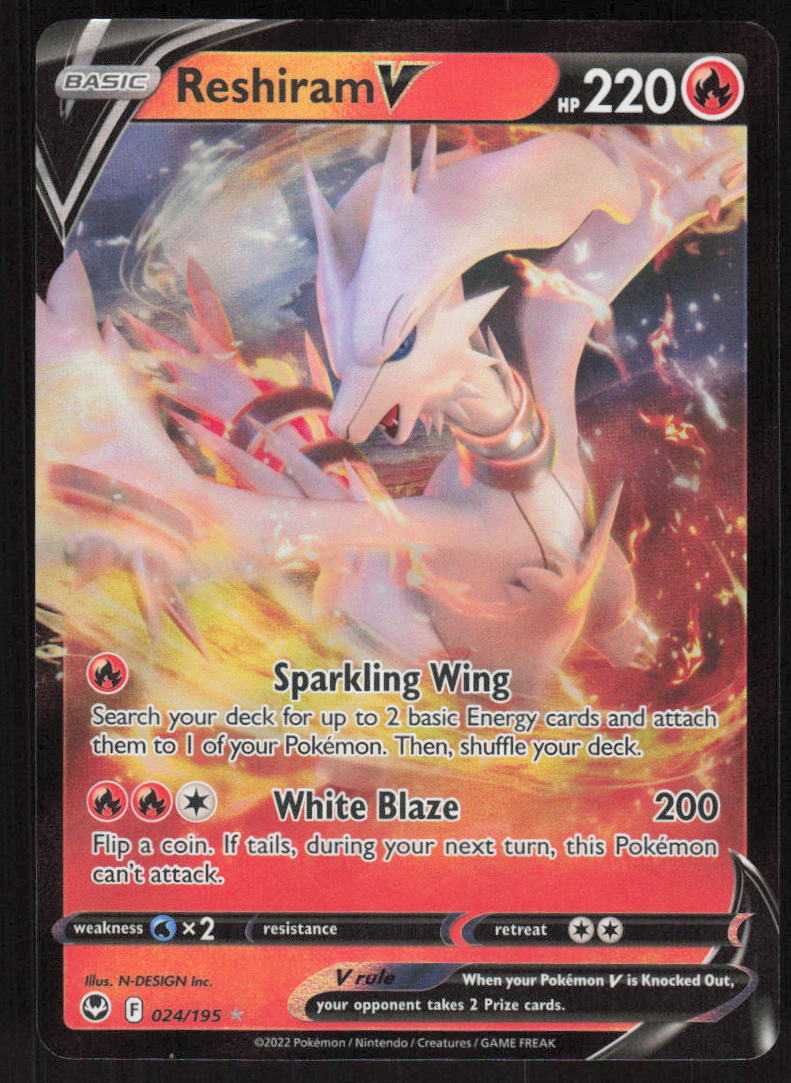 Pokemon TCG SWSH12: Silver Tempest #024/195 Reshiram V NM