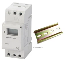 7 Day Timer Programmable 24 hrs Weekly Time Relay Switch 110 120V FREE DIN Rail