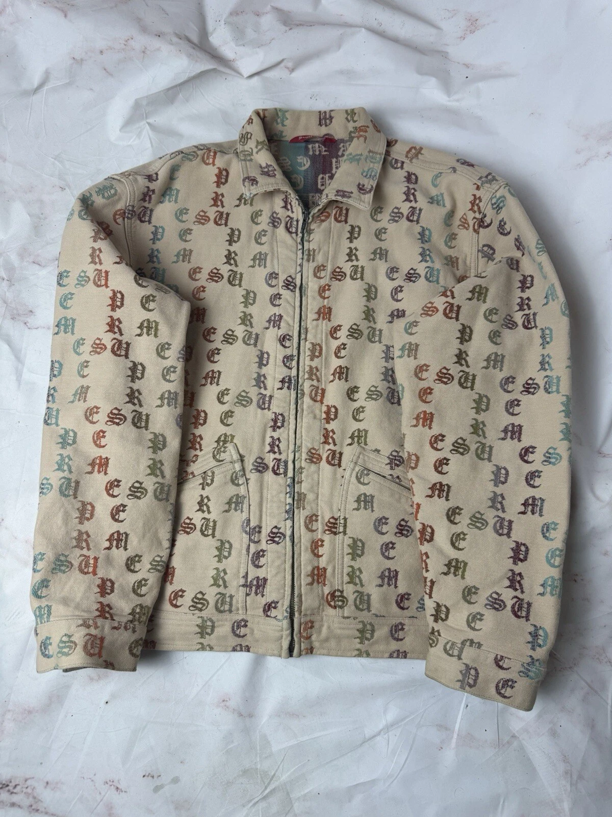 Veste de travail en denim jacquard dégradé suprême. Taille XL. VNDS