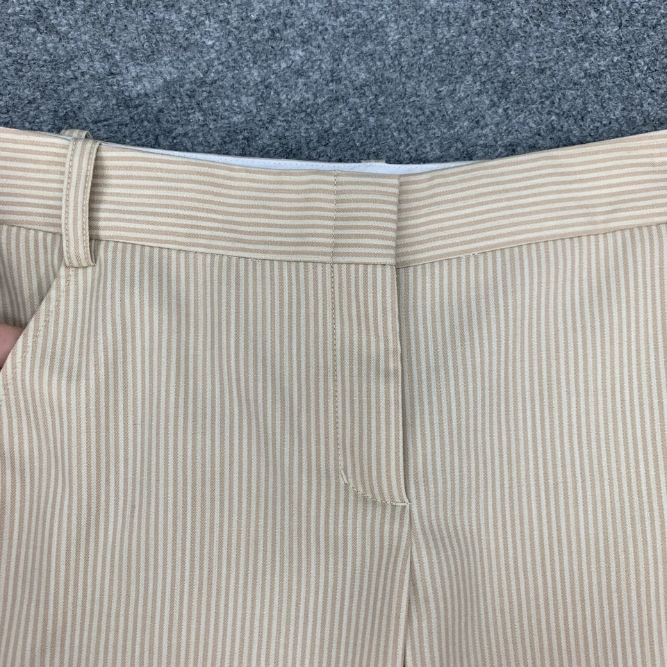 Pantalones Cortos BCBGMaxazria Pin Rayas Para Mujer 0 Mezcla de Lana Tiro Bajo Bermudas Cremallera Mosca Foto 3 de 4