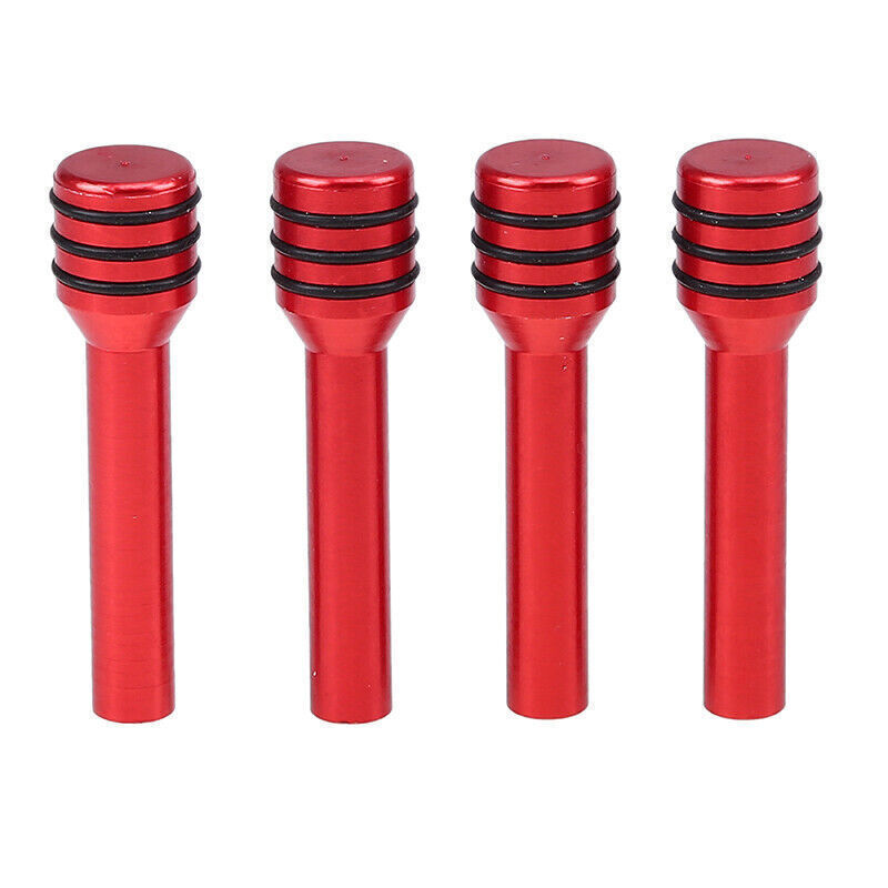 4 Red Aluminum Interior Door Lock Knobs Pins For Car-Truck-HotRod