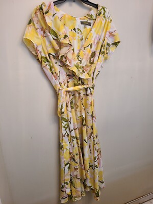 melonie t floral midi dress Melonie T Womens Midi Square Neck Sleeveless Floral Fit + Flare Dress