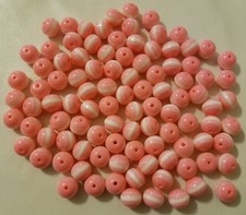 100 Pink White Striped 12mm Round Resin Rainbow Beads Jewelry Beading Crafts