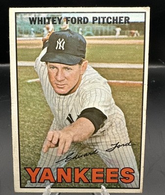 1967 TOPPS BASEBALL #5 WHITEY FORD NEW YORK YANKEES EX HOF Super Clean 