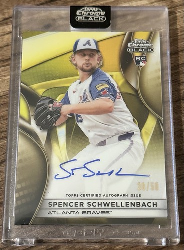 2025 Topps Chrome Black Spencer Schwellenbach Rookie Auto Gold Mini-Diamond /50