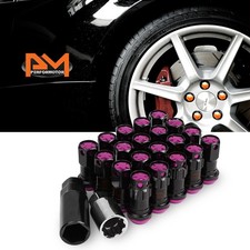 M12x1.25 Purple Jdm Wheel Rim Lug Nutsspline Lockskeyextension 22mmx45mm 20pc