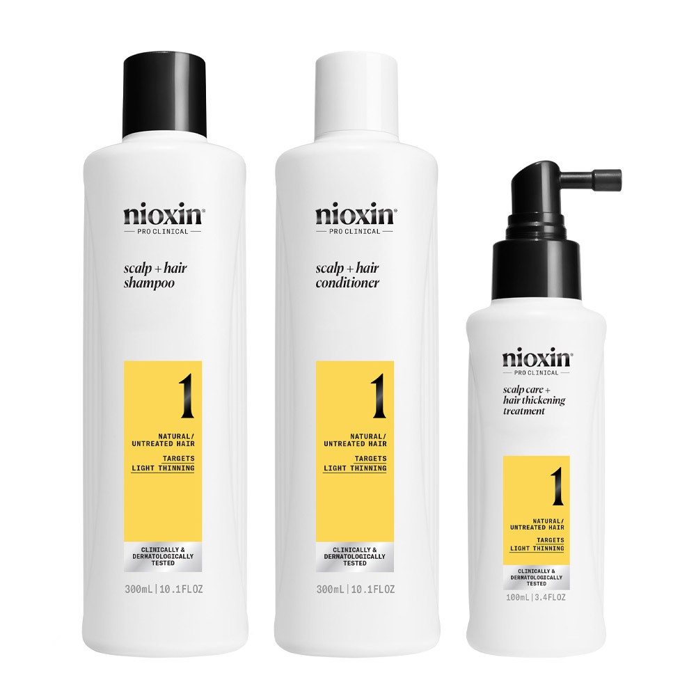 Nioxin Sistema 1 Kit Trifasico 300ml - Trattamento Infoltente Capelli Naturali