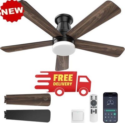 Ventilador de techo con luz, 42 pulgadas, con control por app/remoto, LED regula
