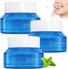 3 Pack WHITE DELUXE Teeth Whitening Powders,Instant Whitening and Stain Removal.