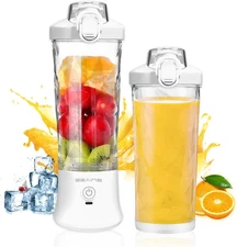 Portable Blender with 20 Oz Travel Cup, 6 Blades, USB Rechargeable for Shakes, S