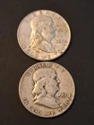 Lot (2) 1951-D & 60-D Franklin Half Dollar Coins