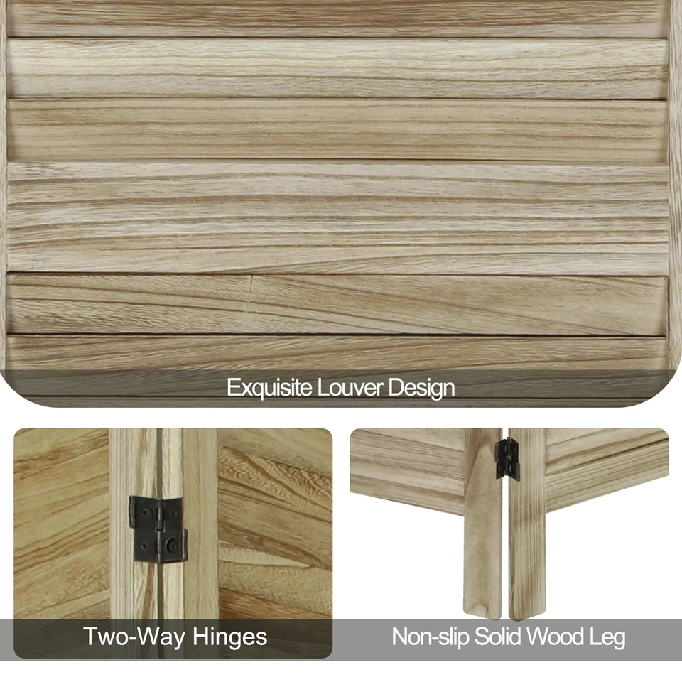 Separadores de habitación de madera de 8 paneles pantallas independientes con persianas pared de privacidad plegable Foto 2 de 4