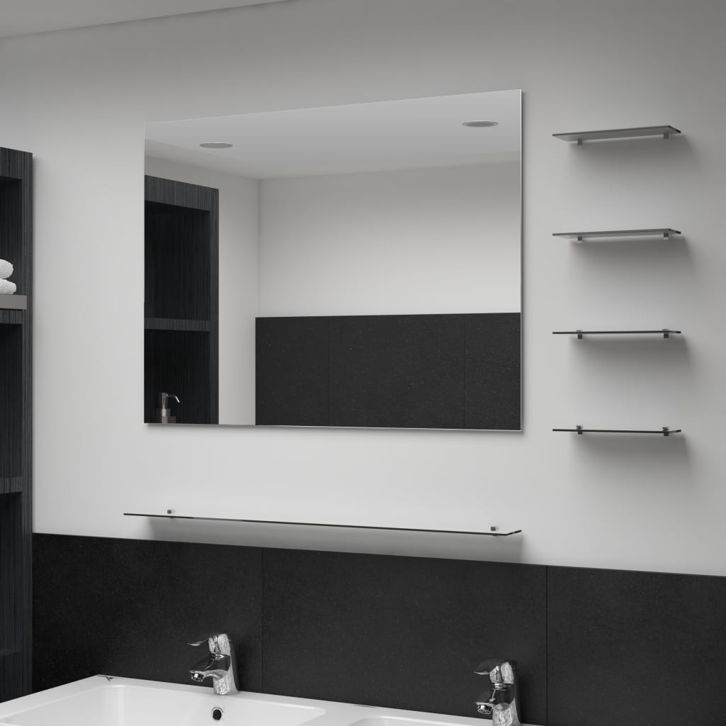 vidaXL Specchio da Parete Argento 80x60 cm con 5 Ripiani Salvaspazio