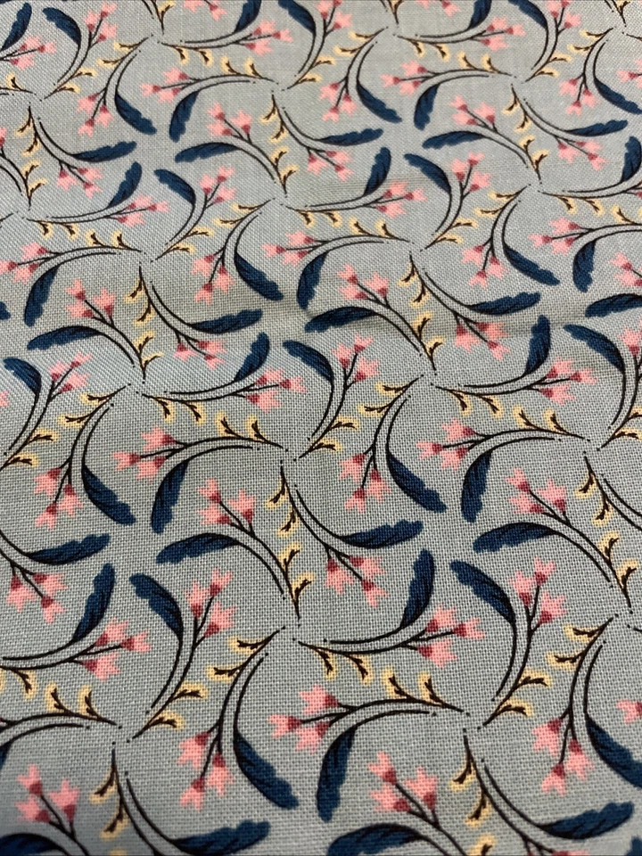 2 Yd Blue Pink Calico on Green Quilt Cotton, Moda, BASIC GREY NOVA Have Hope - Image 3 of 4