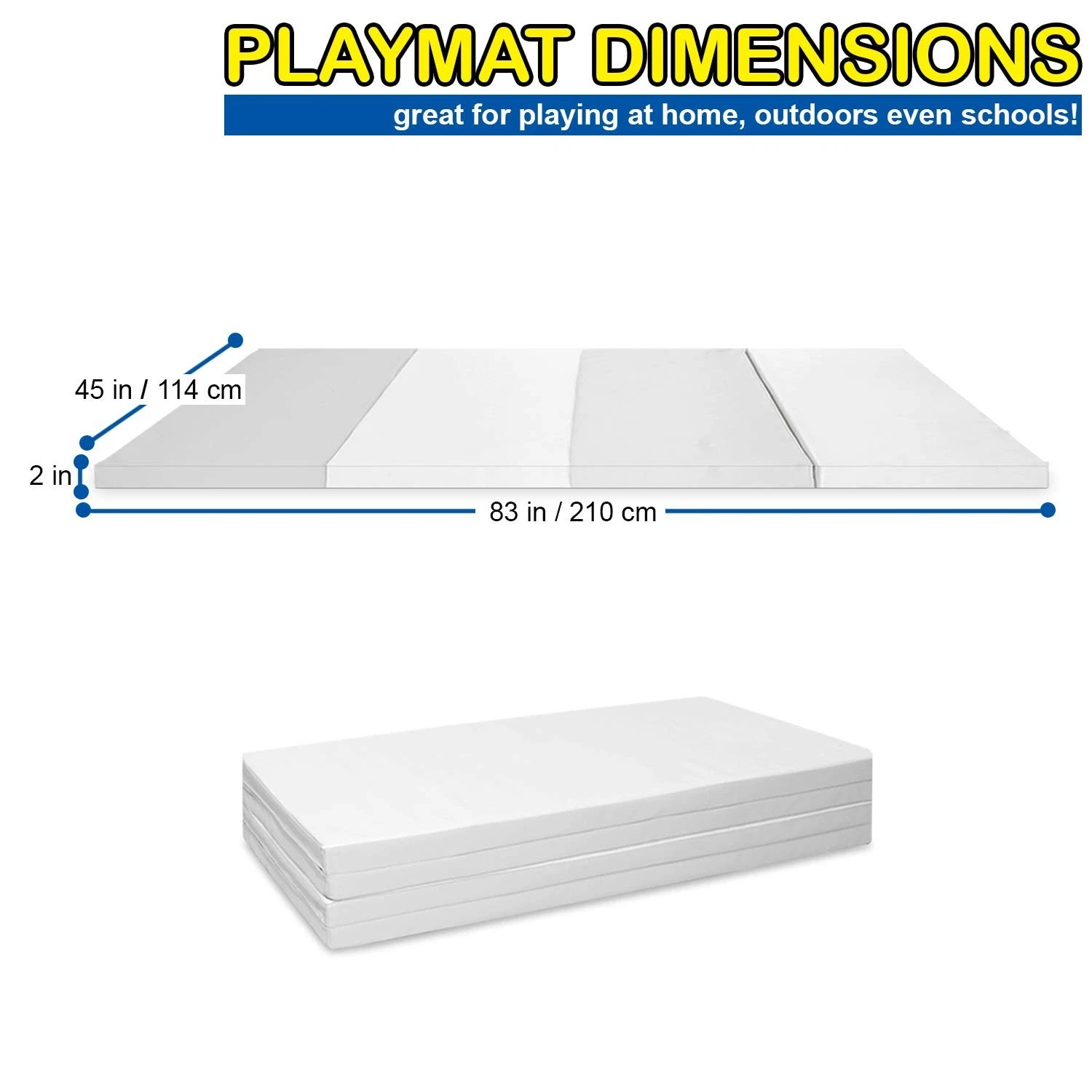 Folding - Reversible - Toddler and Baby Play Mat for Floor Activity Gym - Non-Sl