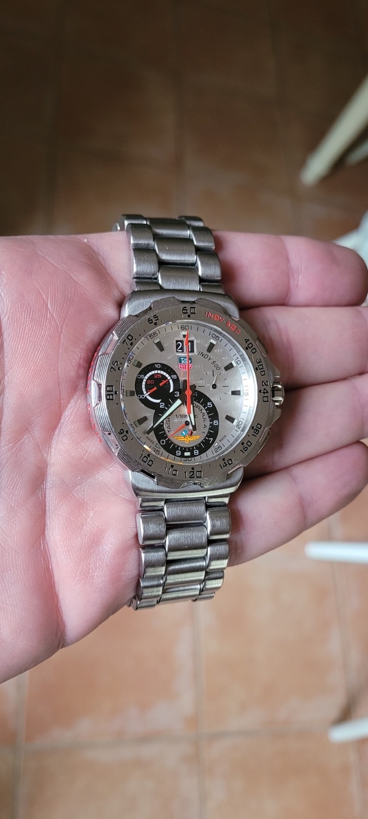 Tag Heuer CAH101B.BA0854 Mens Formula 1 Indy 500 Chronograph Watch Silver Black