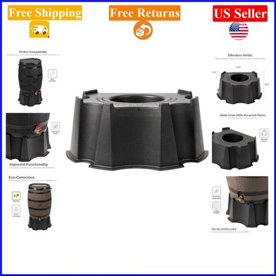 55-Gallon Black Recycled Rain Barrel Stand for Flat Back Rain Barrels