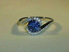 2CT Round Cut Lab Created Blue Sapphire Ring Gift For Her 14K White Gold Plated