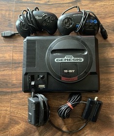 Sega Genesis Console w/ Controllers & 13 Game Lot TESTED! Shinobi 3 MK Sonic WWF