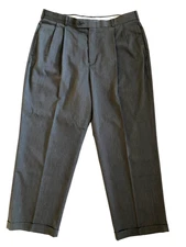 Slates A Docker's Brand Size 38x28 Gray Classic Fit Pleated Cuffed Pants Men's