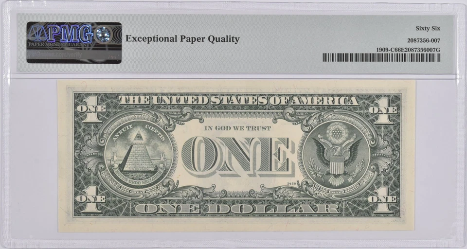 PMG Gem Unc 66 EPQ $1 1977 Philadelphia, PA US FRN Fr#1909-C *0570 - Image 2 of 3