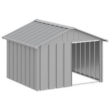Dog House Outdoor Pet Kennel Puppy Shelter Kennel Galvanized Steel vidaXL