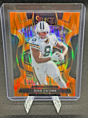 2025 Panini Select - Concourse Josh Jacobs #67 Orange Shock Prizm /499