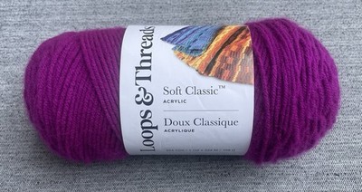 Loops & Threads NEW Skein Soft Classic Acrylic Raspberry 7 oz Medium Weight