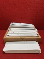 Open Box Set of 10 Blum White Metabox 16”L x 3.5”H Drawer Slide Set #320M4000C15