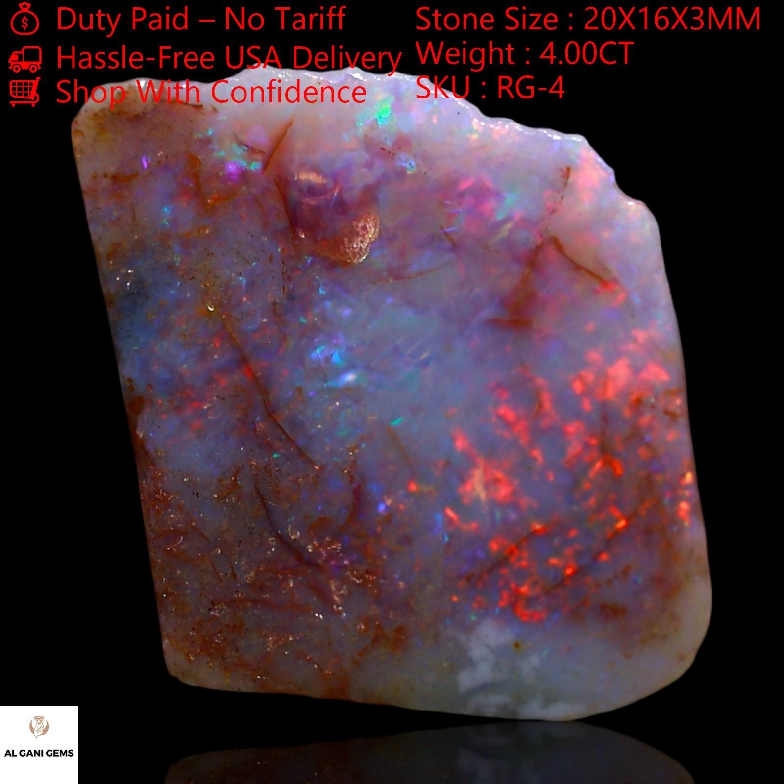 4.00 Cts Natural Fire Opal Astrology Rough Gemstone Necklace Supply 20x16x3 mm