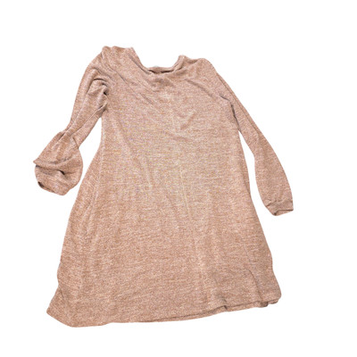 Davi & Dani Tan Long Sleeve Tunic Dress Women Size M Oversized Boho Lagenlook