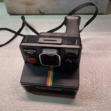 Vintage Polaroid Land OneStep Plus Black Rainbow Stripe Camera-Fast Ship-C6