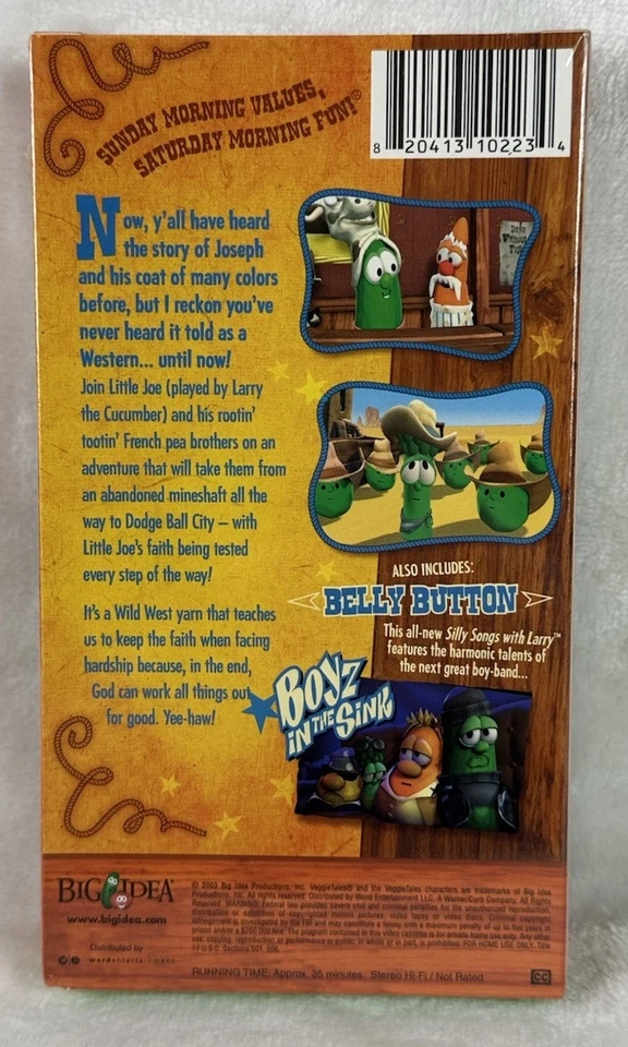 SEALED Veggie Tales The Ballad of Little Joe (VHS, 2003) NEW Facing Hardship God - Image 2 of 3